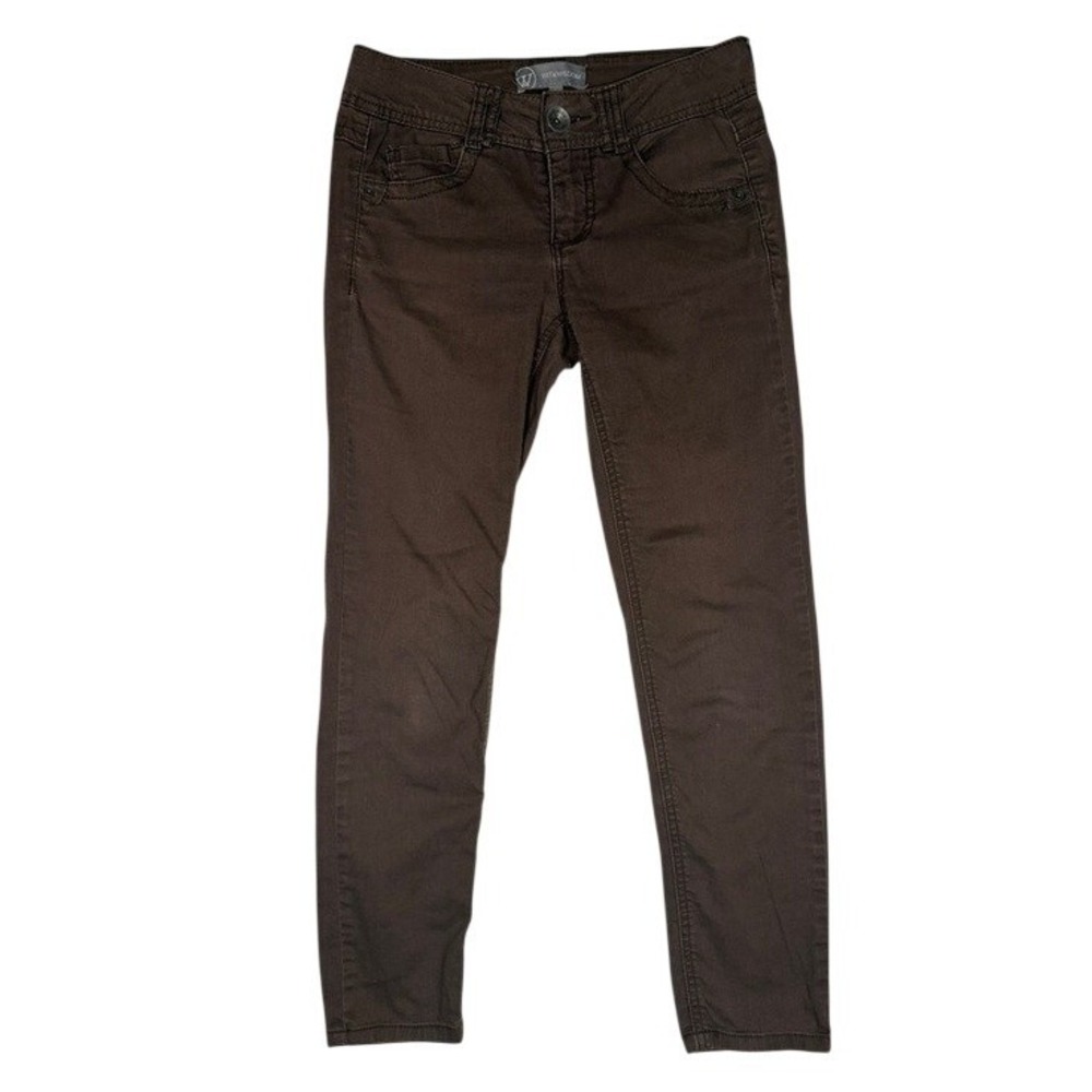 Wit & Wisdom Womens Brown Skinny Pants Mid Rise Stretch Cotton Size 0 B9-05